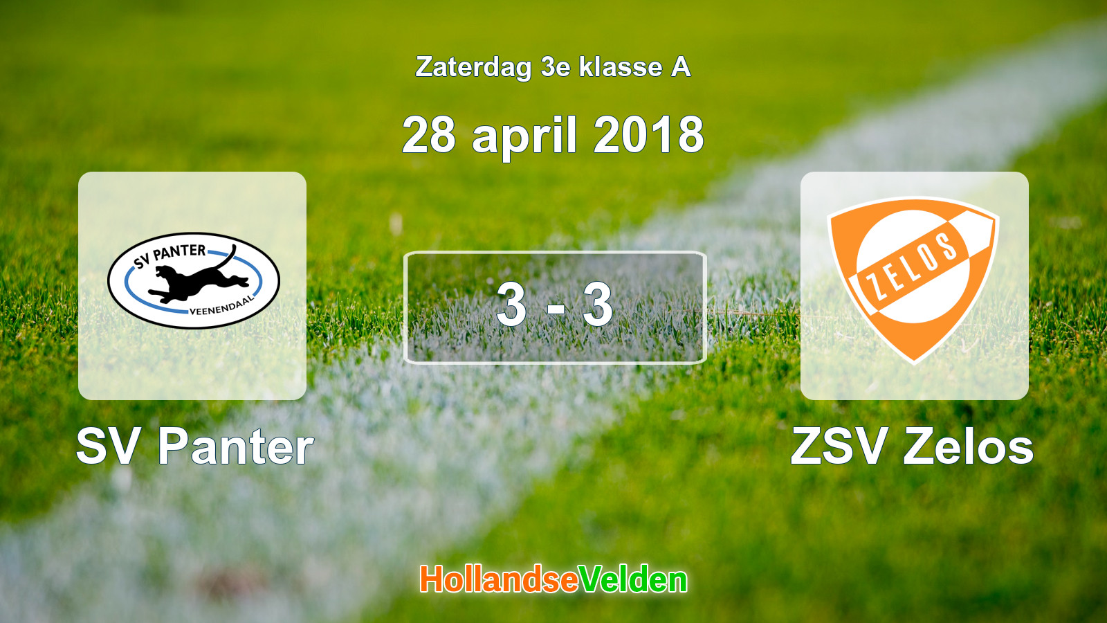 Gespeelde wedstrijd: SV Panter - ZSV Zelos 3 - 3 (28 april 2018)