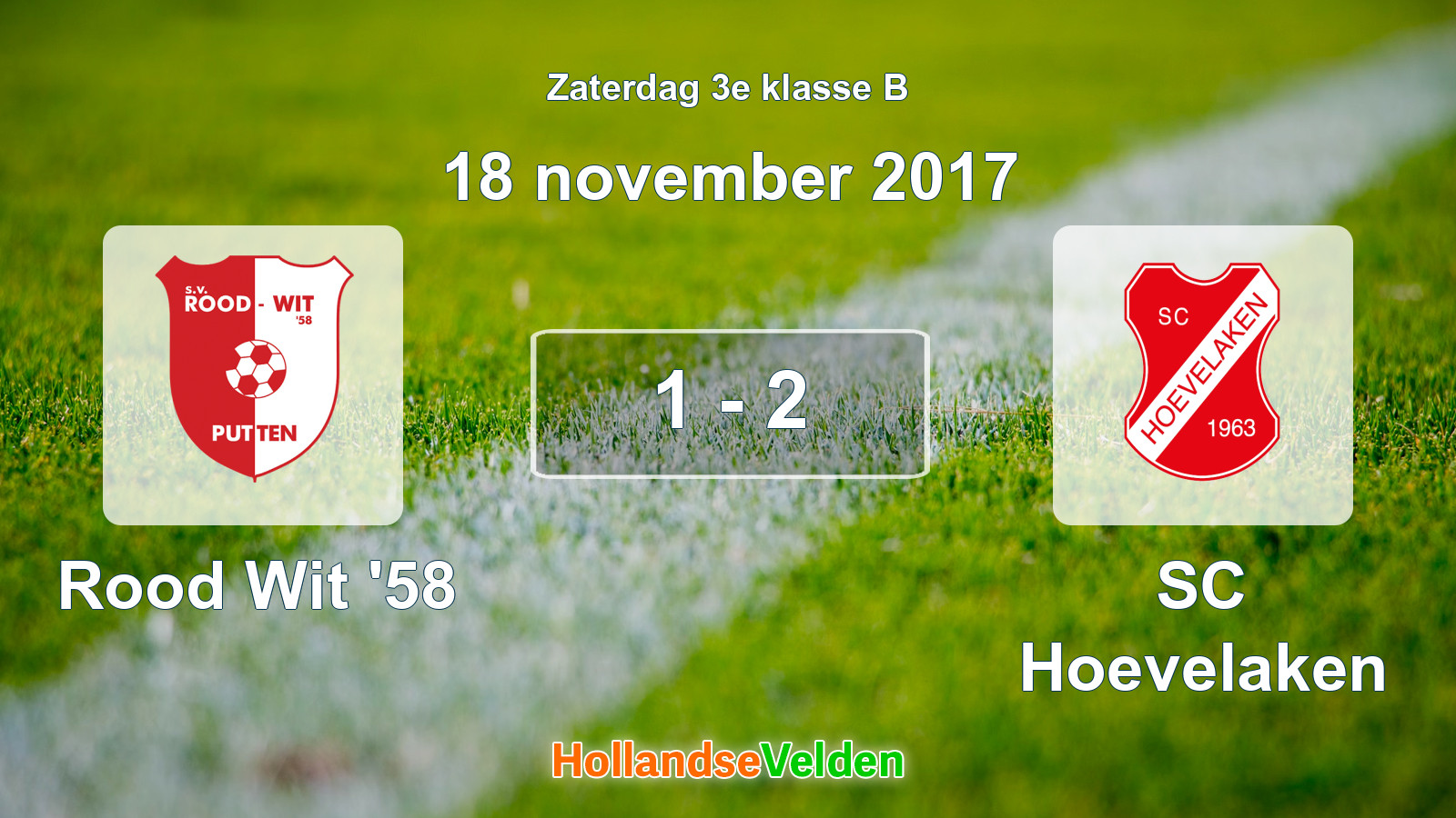 Gespeelde wedstrijd: Rood Wit '58 - SC Hoevelaken 1 - 2 (18 november 2017)
