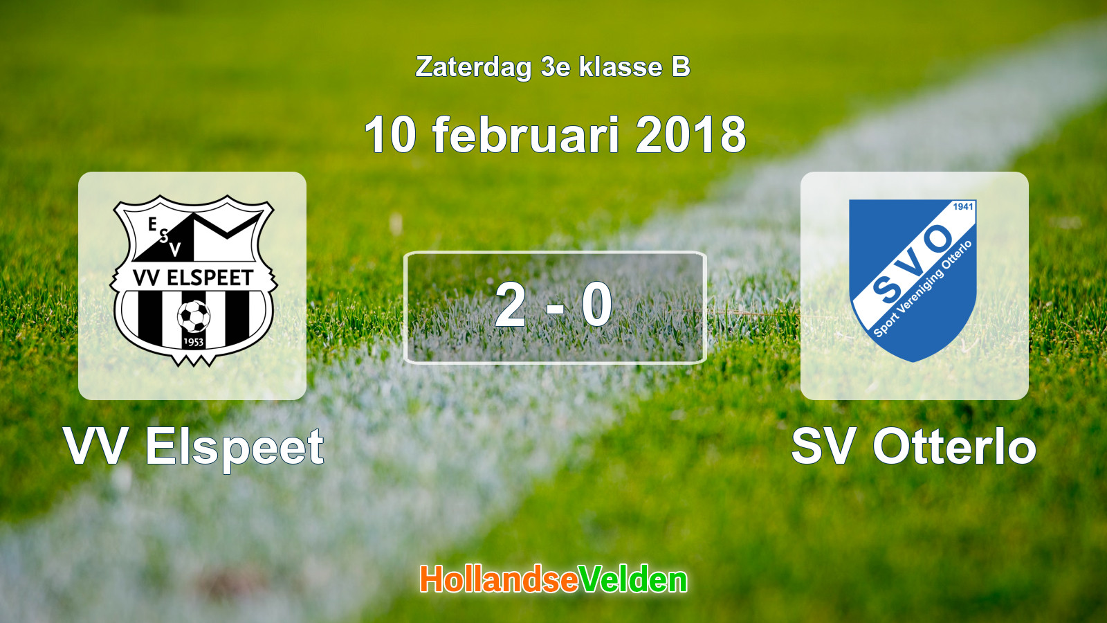 Gespeelde wedstrijd: VV Elspeet - SV Otterlo 2 - 0 (10 februari 2018)