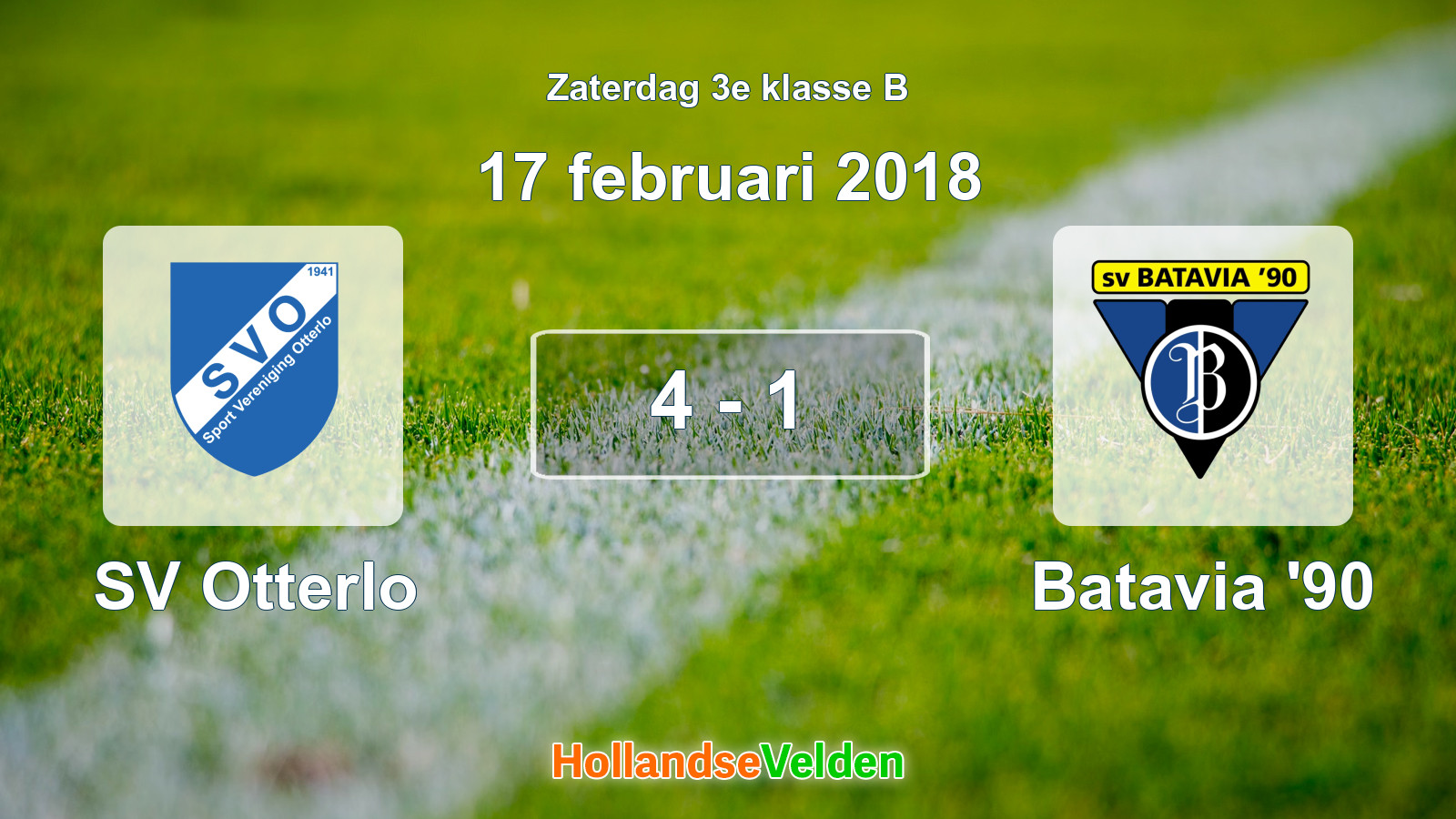 Gespeelde wedstrijd: SV Otterlo - Batavia '90 4 - 1 (17 februari 2018)