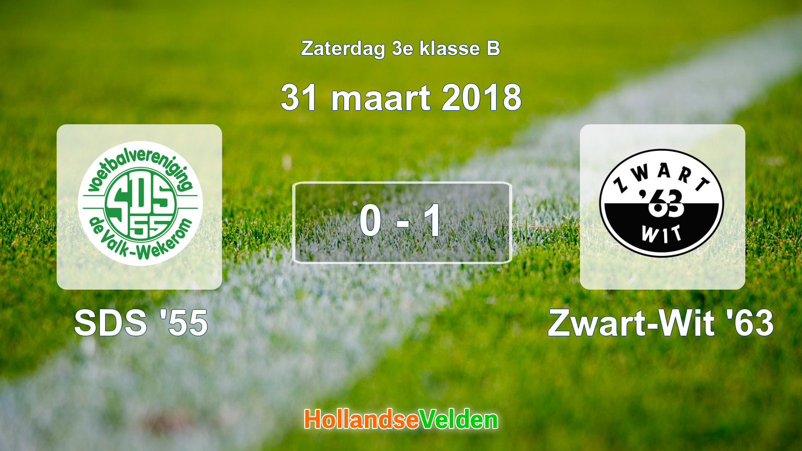 Gespeelde wedstrijd: SDS '55 - Zwart-Wit '63 0 - 1 (31 maart 2018)