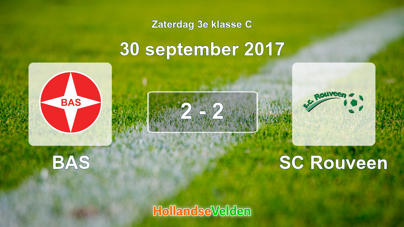 Gespeelde wedstrijd: BAS - SC Rouveen 2 - 2 (30 september 2017)