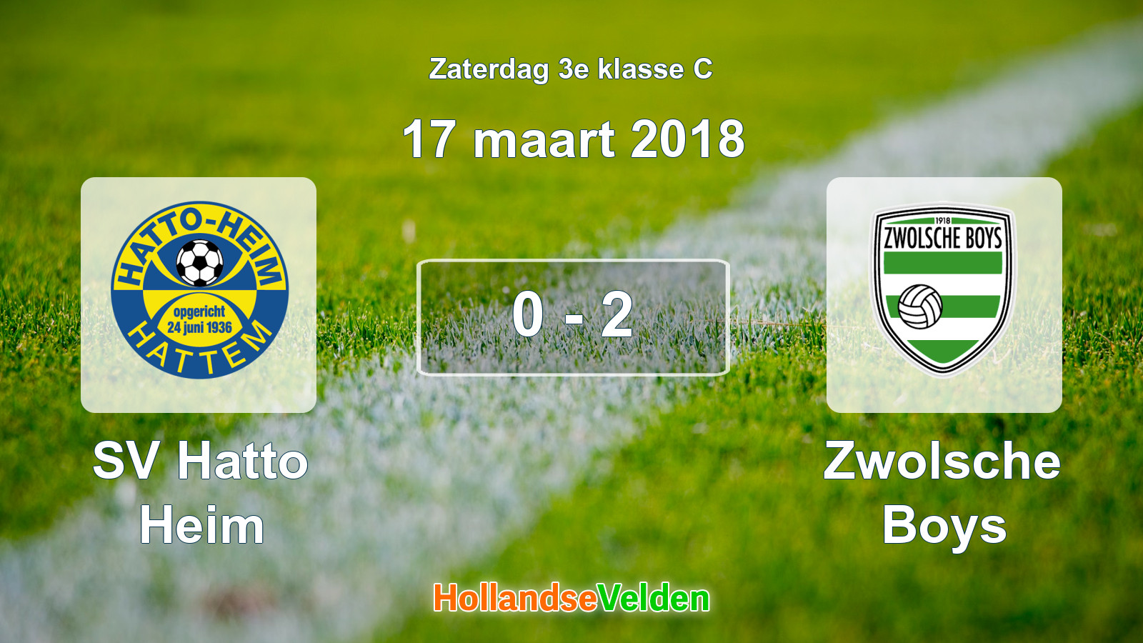 Gespeelde wedstrijd: SV Hatto Heim - Zwolsche Boys 0 - 2 (17 maart 2018)