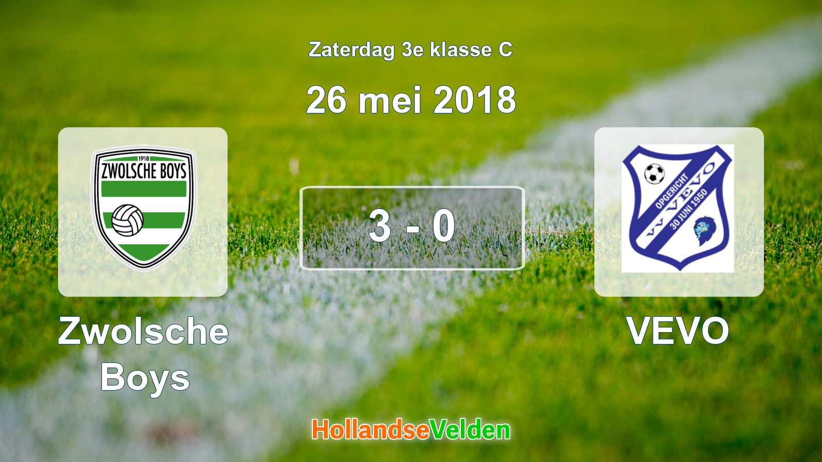 Gespeelde wedstrijd: Zwolsche Boys - VEVO 3 - 0 (26 mei 2018)