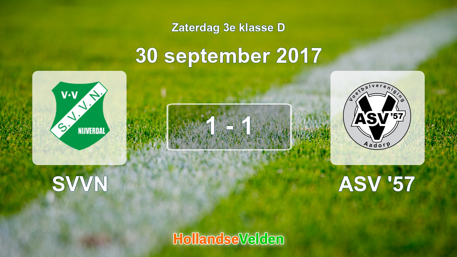Gespeelde wedstrijd: SVVN - ASV '57 1 - 1 (30 september 2017)