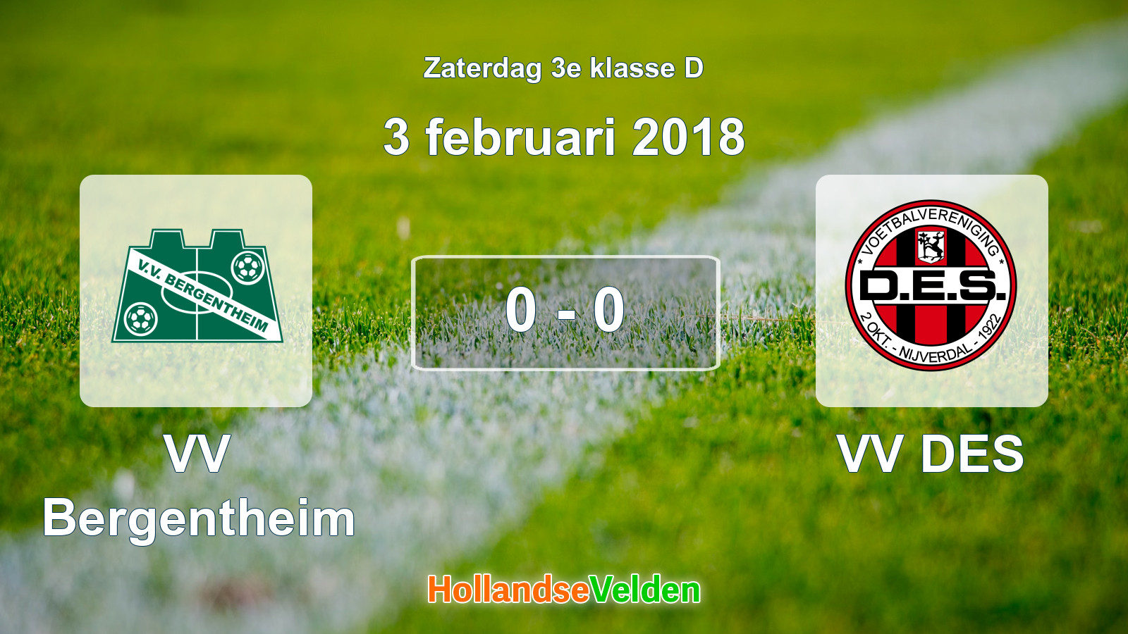 Gespeelde wedstrijd: VV Bergentheim - VV DES 0 - 0 (3 februari 2018)