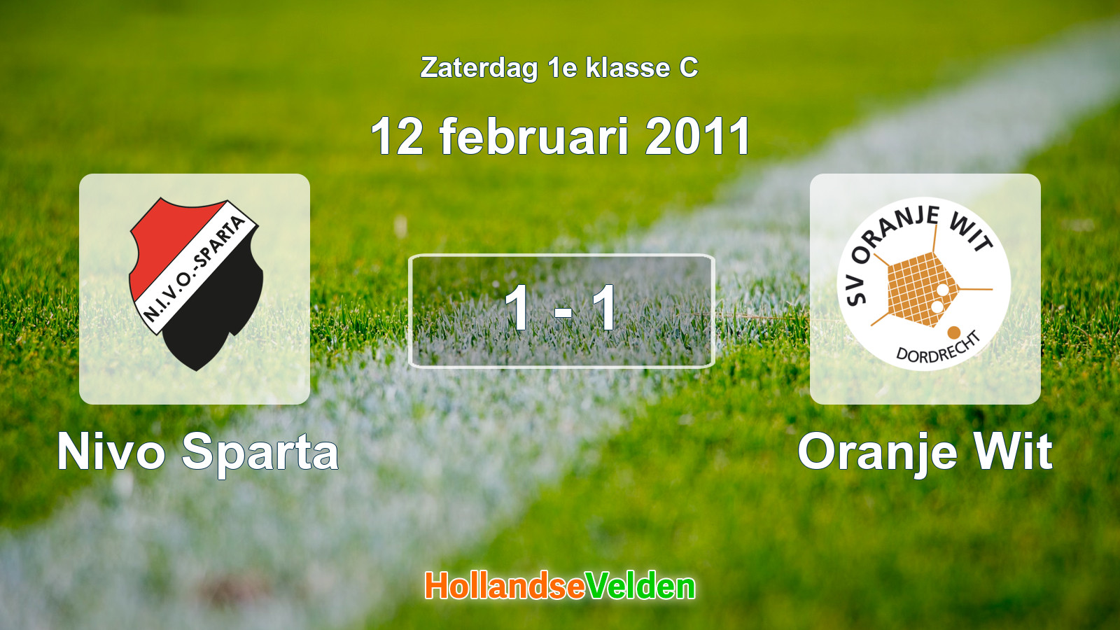 Gespeelde wedstrijd: Nivo Sparta - Oranje Wit 1 - 1 (12 februari 2011)