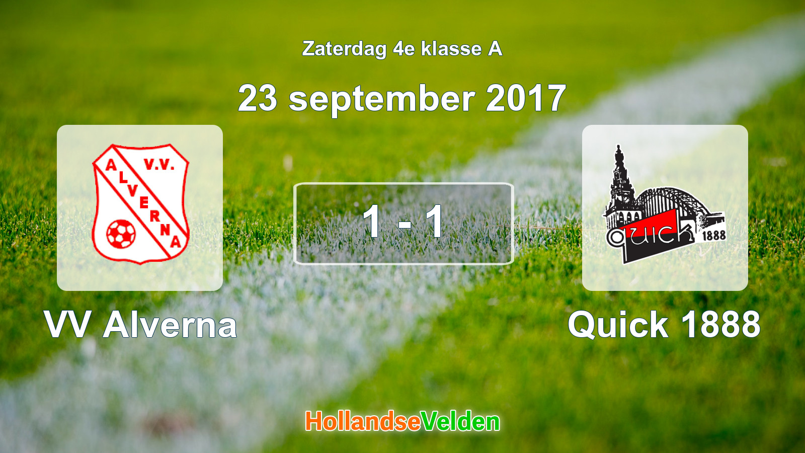 Gespeelde wedstrijd: VV Alverna - Quick 1888 1 - 1 (23 september 2017)