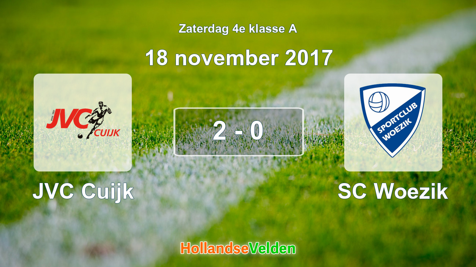 Gespeelde wedstrijd: JVC Cuijk - SC Woezik 2 - 0 (18 november 2017)