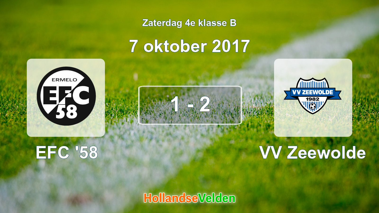 Gespeelde wedstrijd: EFC '58 - VV Zeewolde 1 - 2 (7 oktober 2017)