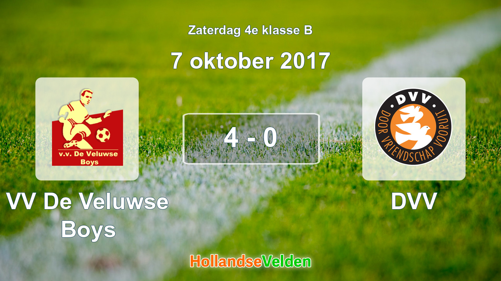 Gespeelde wedstrijd: VV De Veluwse Boys - DVV 4 - 0 (7 oktober 2017)