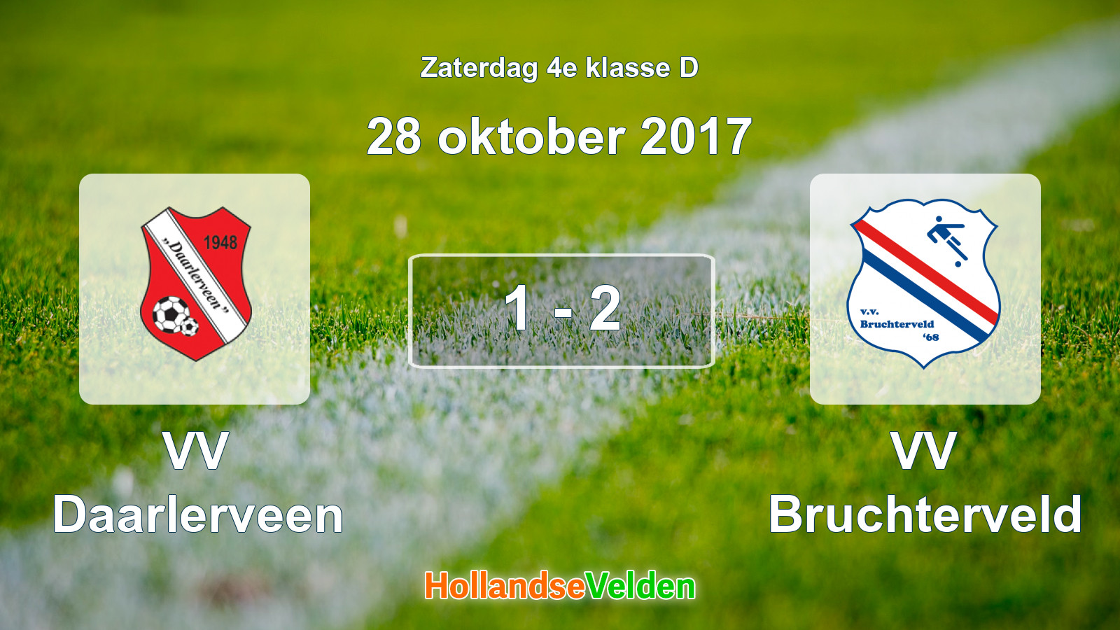 Gespeelde wedstrijd: VV Daarlerveen - VV Bruchterveld 1 - 2 (28 oktober 2017)