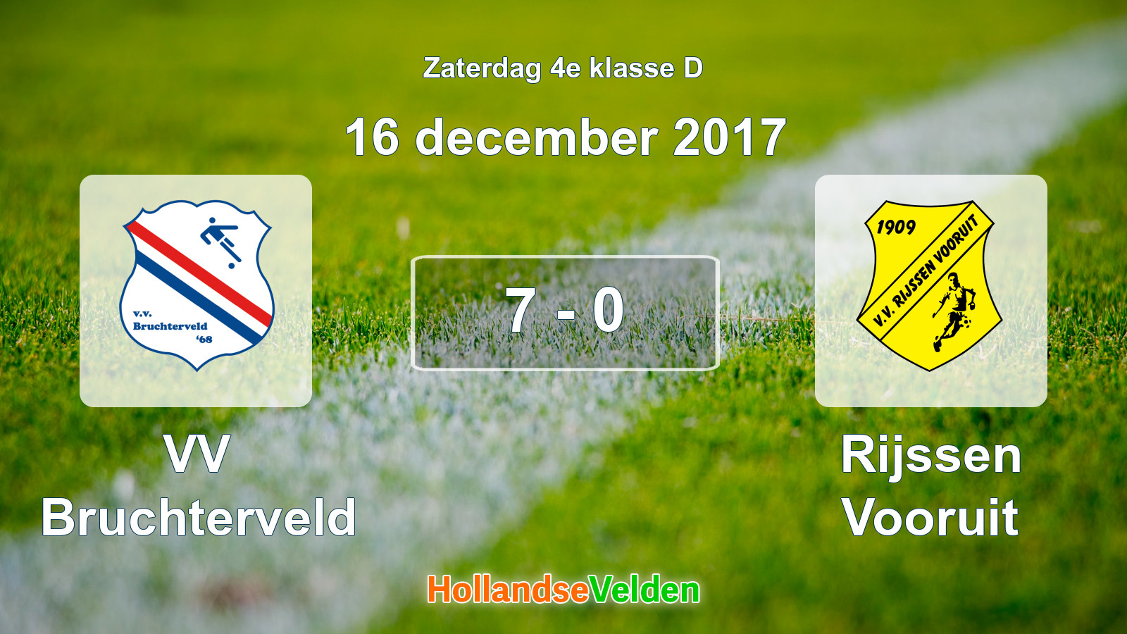 Gespeelde wedstrijd: VV Bruchterveld - Rijssen Vooruit 7 - 0 (16 december 2017)