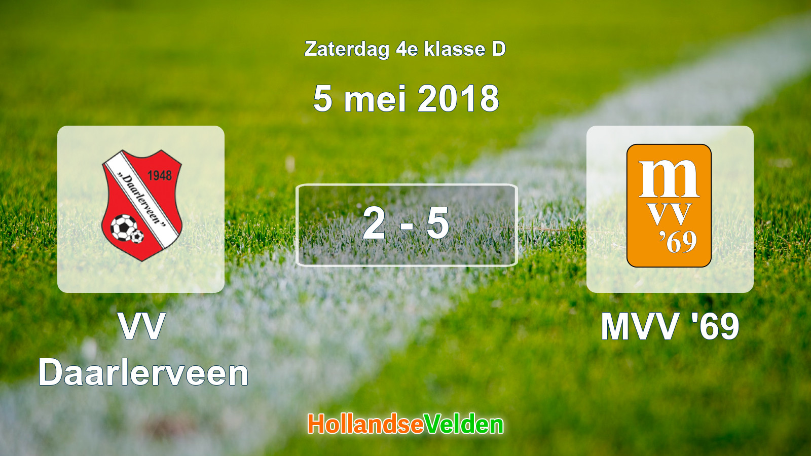 Gespeelde wedstrijd: VV Daarlerveen - MVV '69 2 - 5 (5 mei 2018)