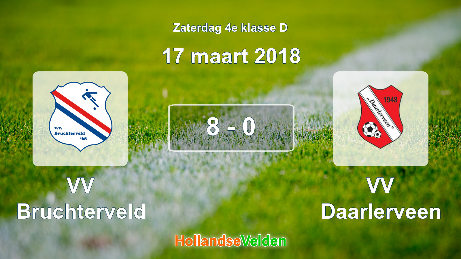 Gespeelde wedstrijd: VV Bruchterveld - VV Daarlerveen 8 - 0 (17 maart 2018)
