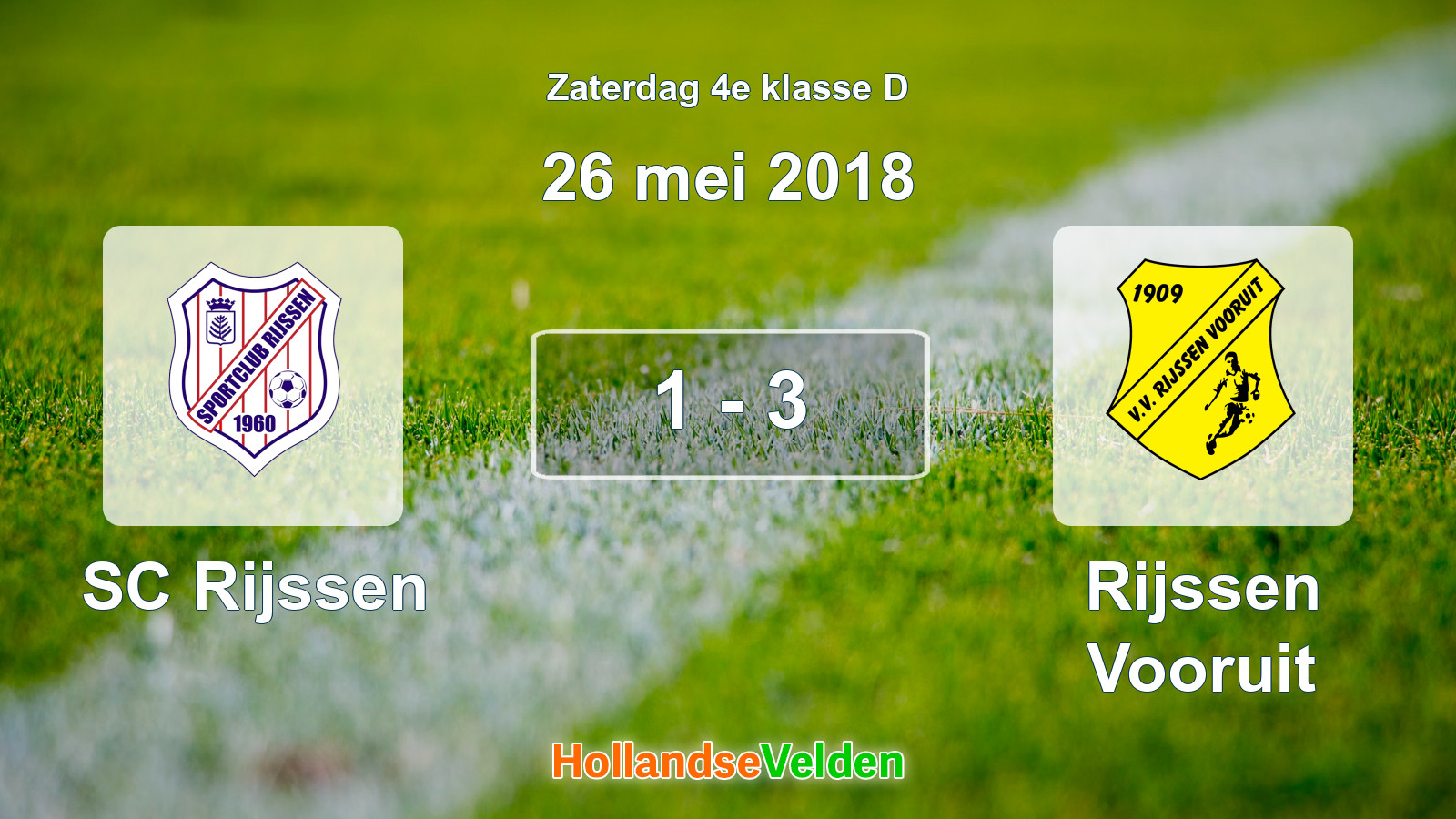 Gespeelde wedstrijd: SC Rijssen - Rijssen Vooruit 1 - 3 (26 mei 2018)