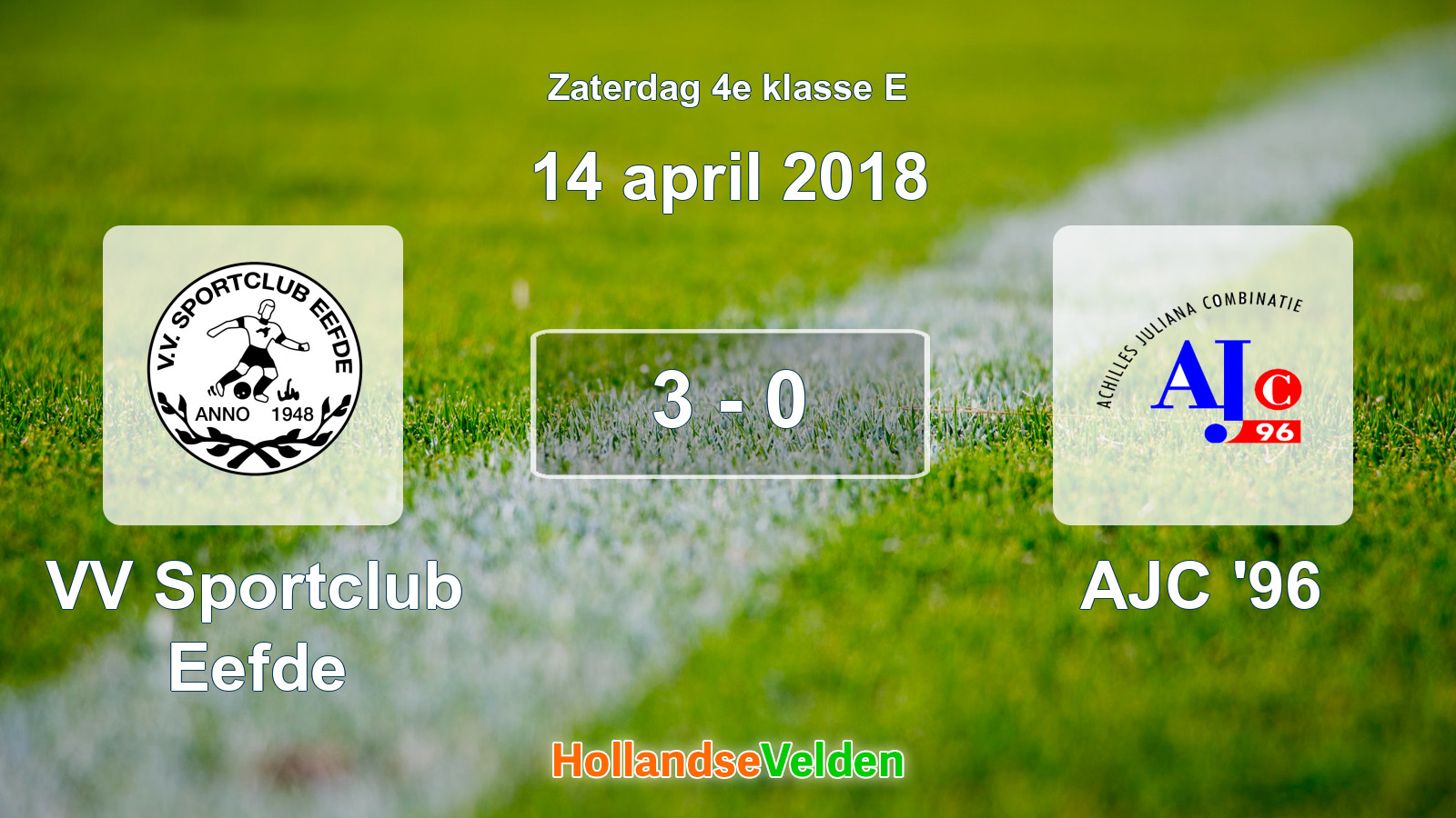 Gespeelde wedstrijd: VV Sportclub Eefde - AJC '96 3 - 0 (14 april 2018)