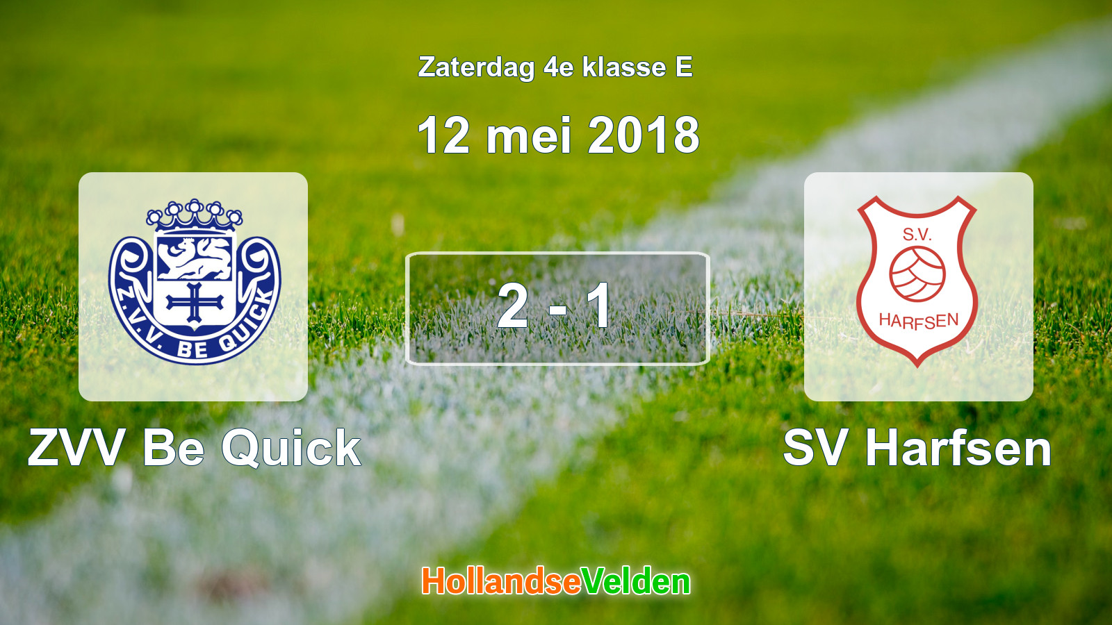 Gespeelde wedstrijd: ZVV Be Quick - SV Harfsen 2 - 1 (12 mei 2018)