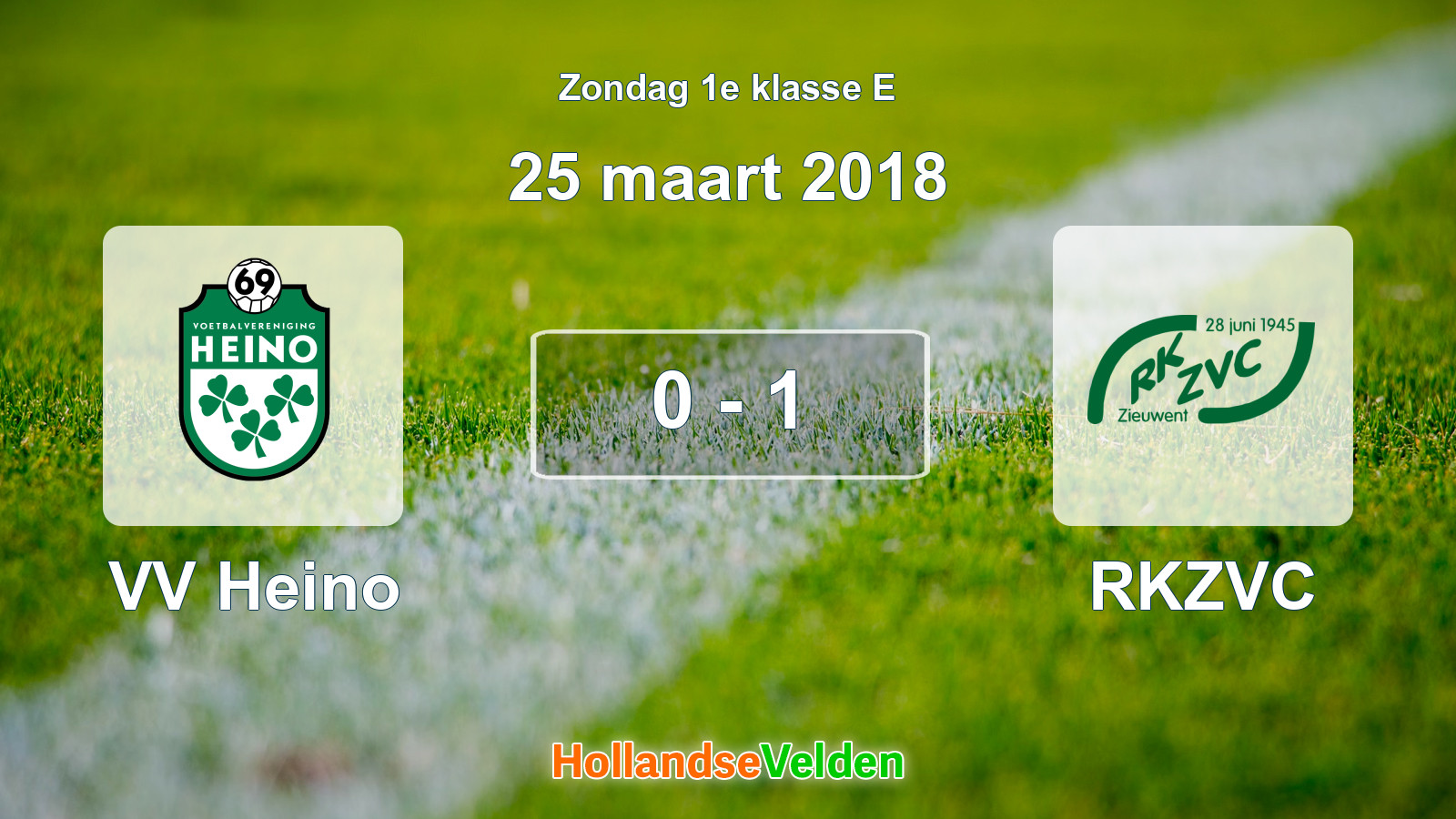 Gespeelde wedstrijd: VV Heino - RKZVC 0 - 1 (25 maart 2018)