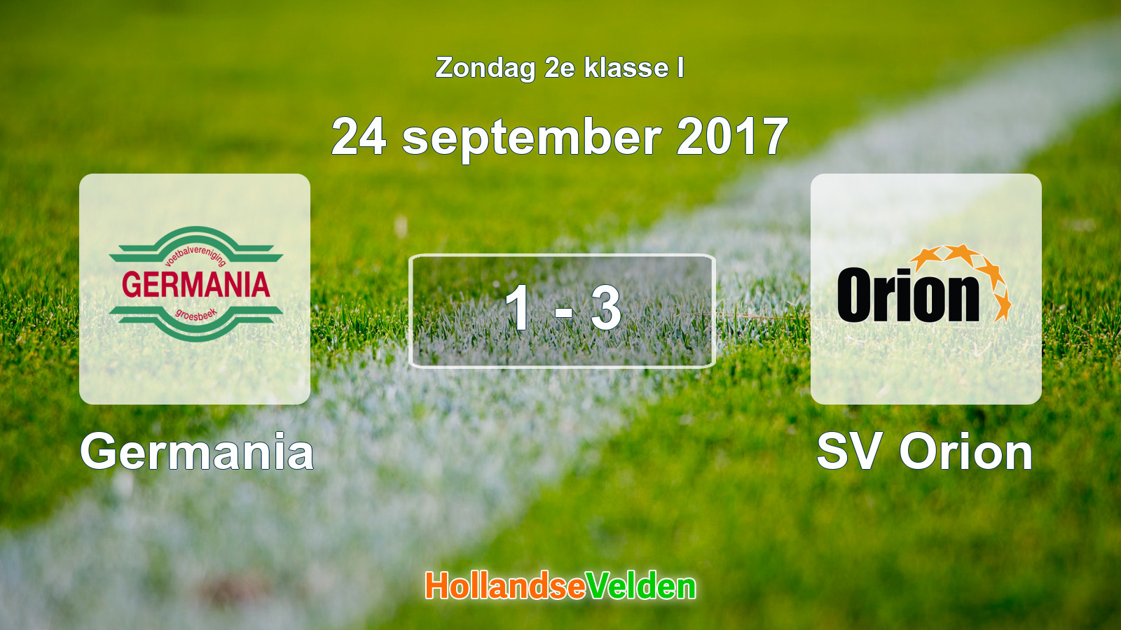 Gespeelde wedstrijd: Germania - SV Orion 1 - 3 (24 september 2017)