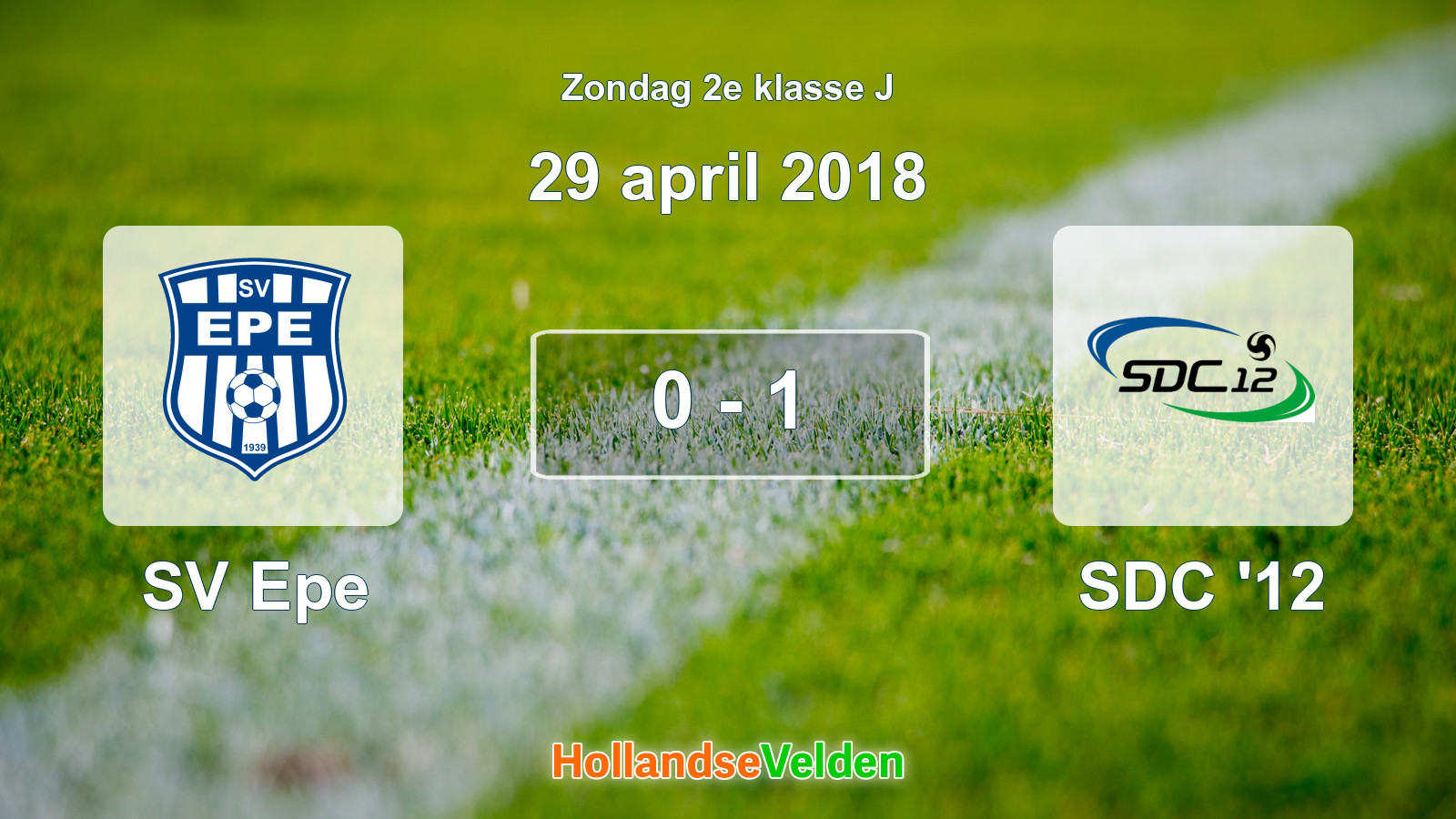 Gespeelde wedstrijd: SV Epe - SDC '12 0 - 1 (29 april 2018)