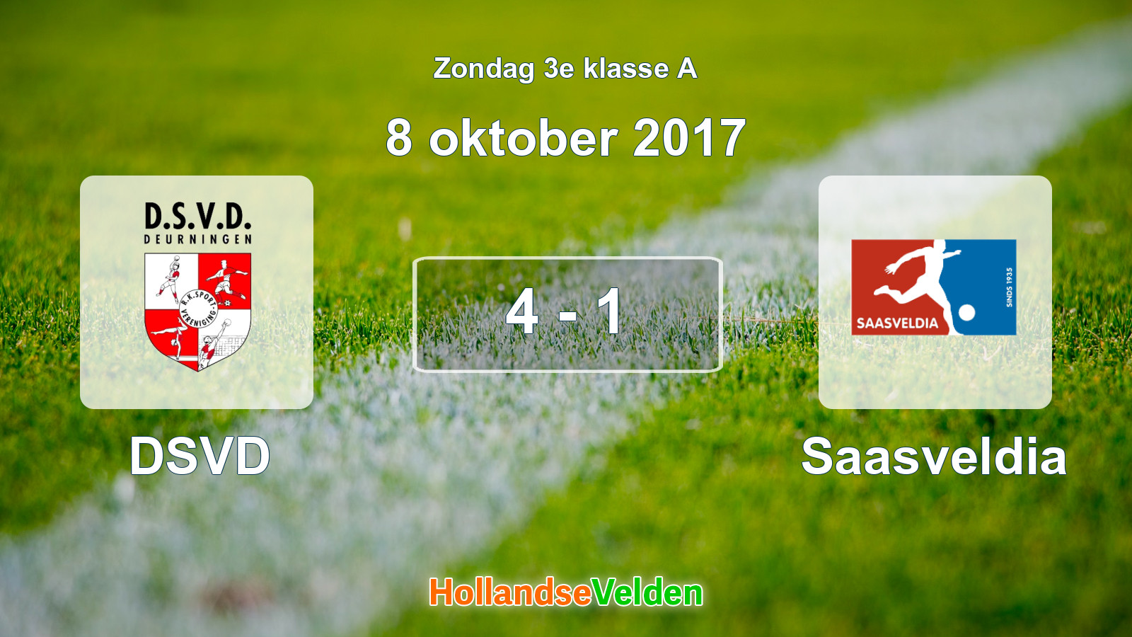 Gespeelde wedstrijd: DSVD - Saasveldia 4 - 1 (8 oktober 2017)