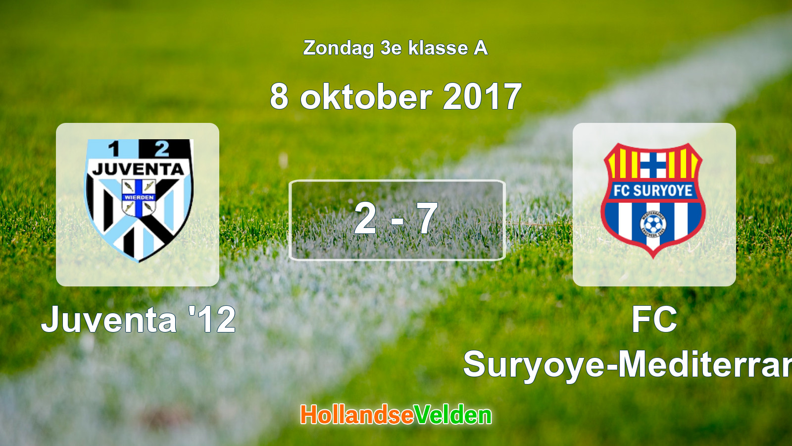 Gespeelde wedstrijd: Juventa '12 - FC Suryoye-Mediterraneo 2 - 7 (8 oktober 2017)