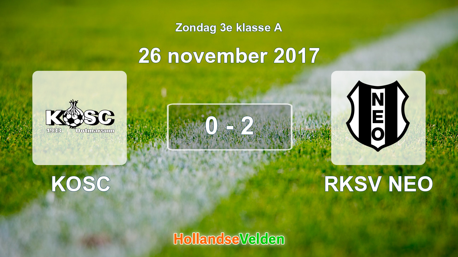 Gespeelde wedstrijd: KOSC - RKSV NEO 0 - 2 (26 november 2017)