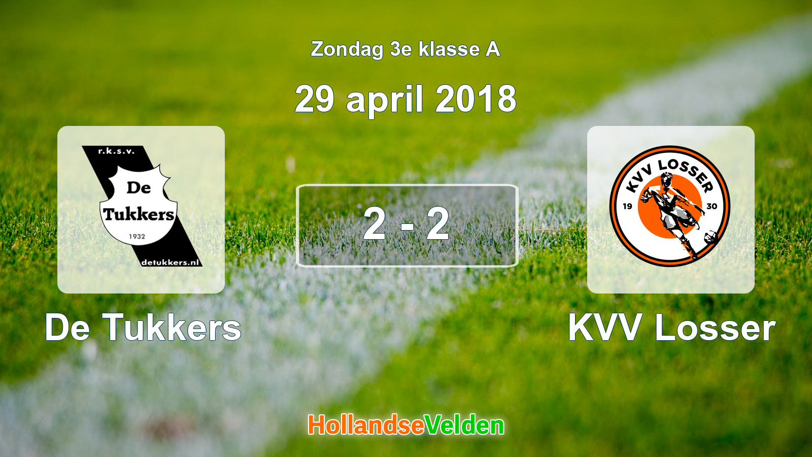 Gespeelde wedstrijd: De Tukkers - KVV Losser 2 - 2 (29 april 2018)