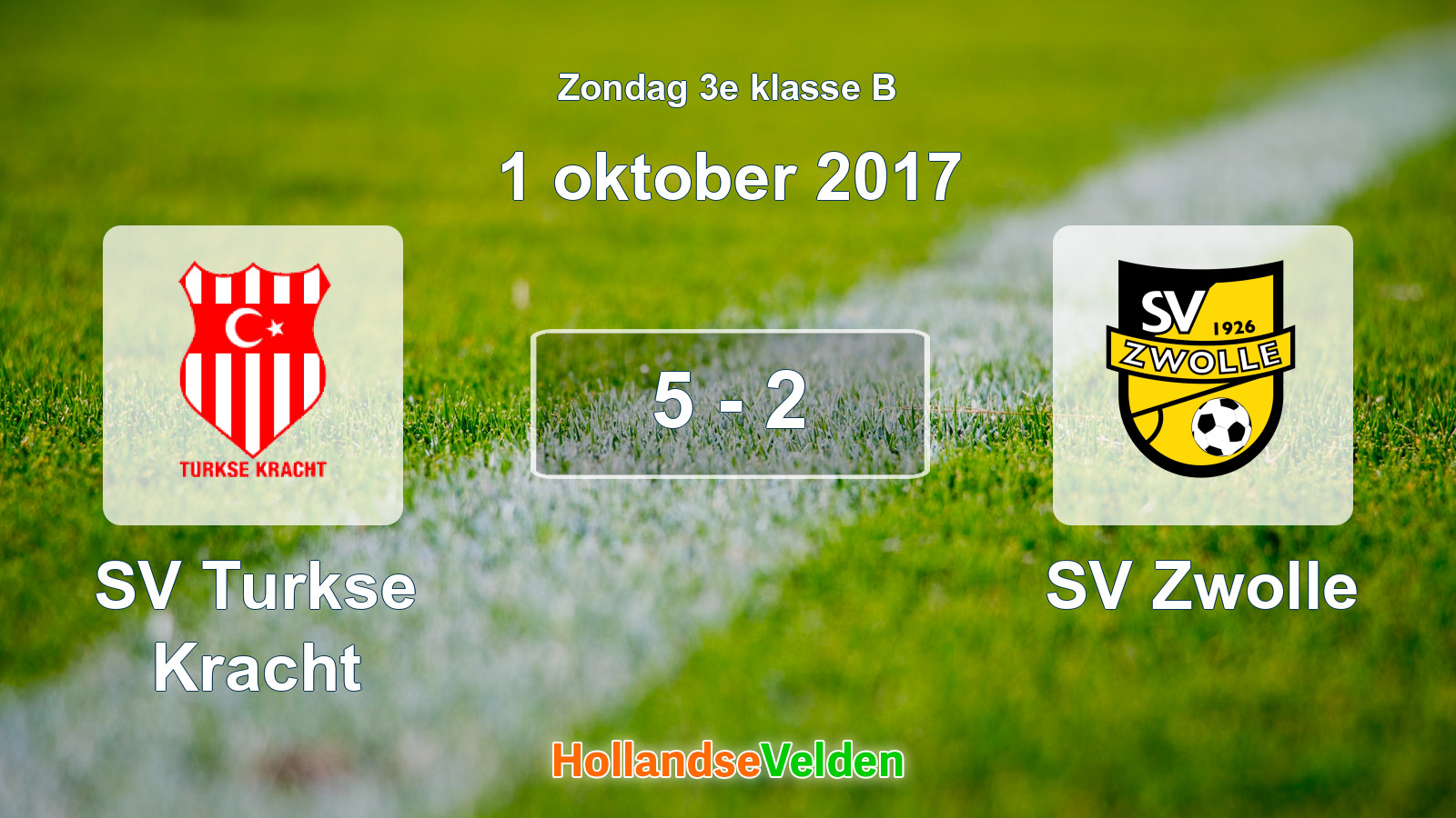 Gespeelde wedstrijd: SV Turkse Kracht - SV Zwolle 5 - 2 (1 oktober 2017)