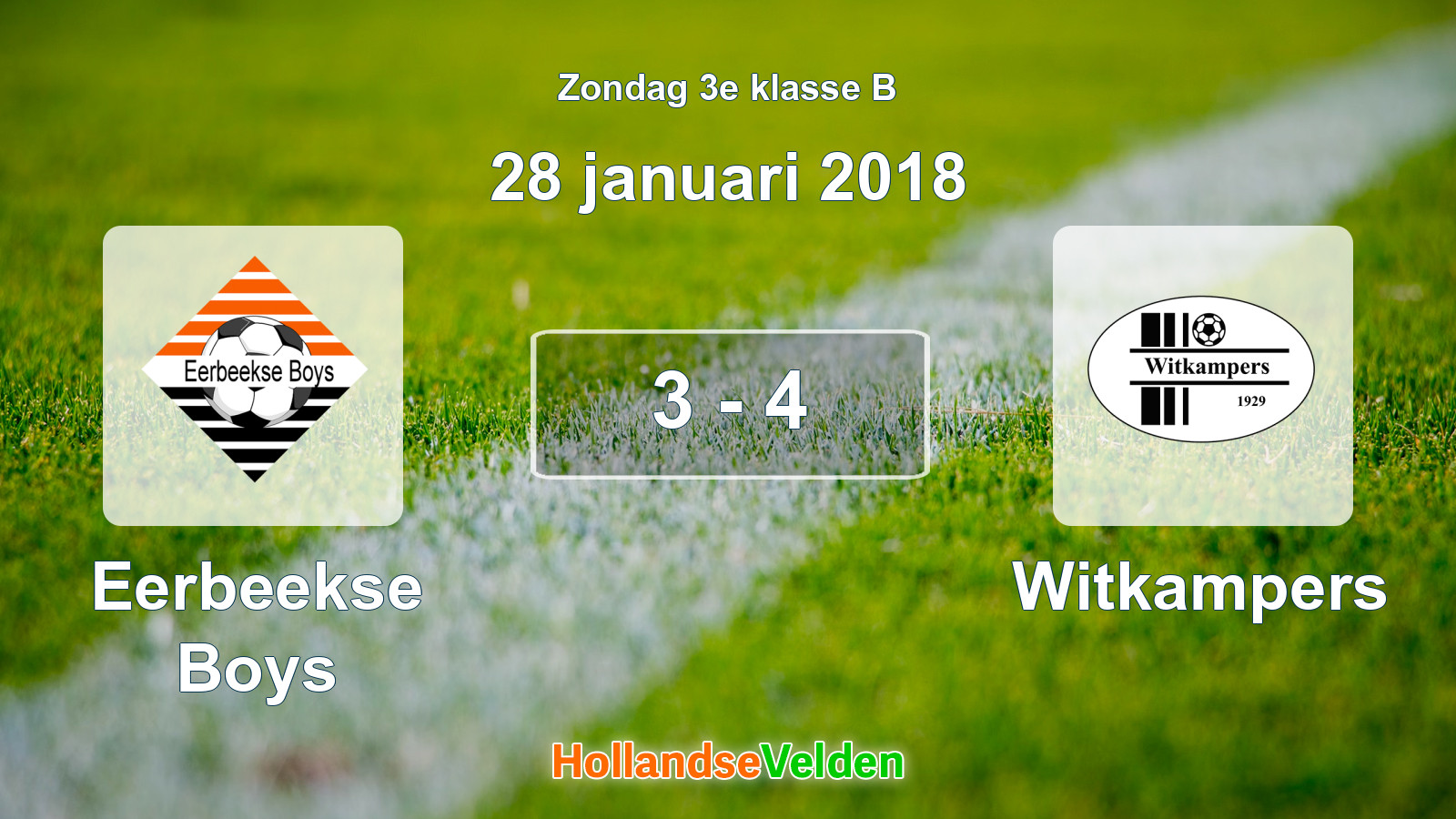 Gespeelde wedstrijd: Eerbeekse Boys - Witkampers 3 - 4 (28 januari 2018)