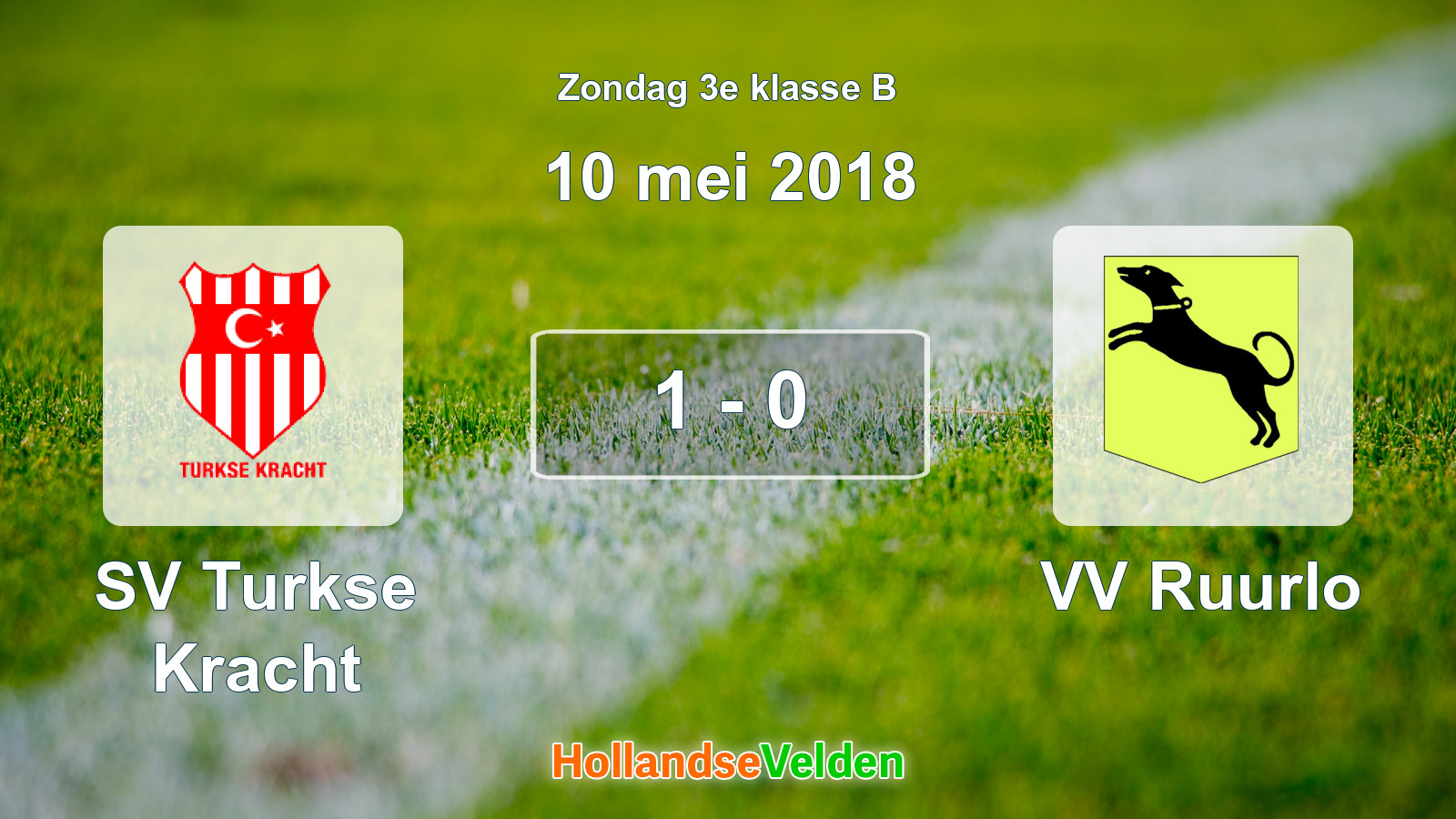 Gespeelde wedstrijd: SV Turkse Kracht - VV Ruurlo 1 - 0 (10 mei 2018)