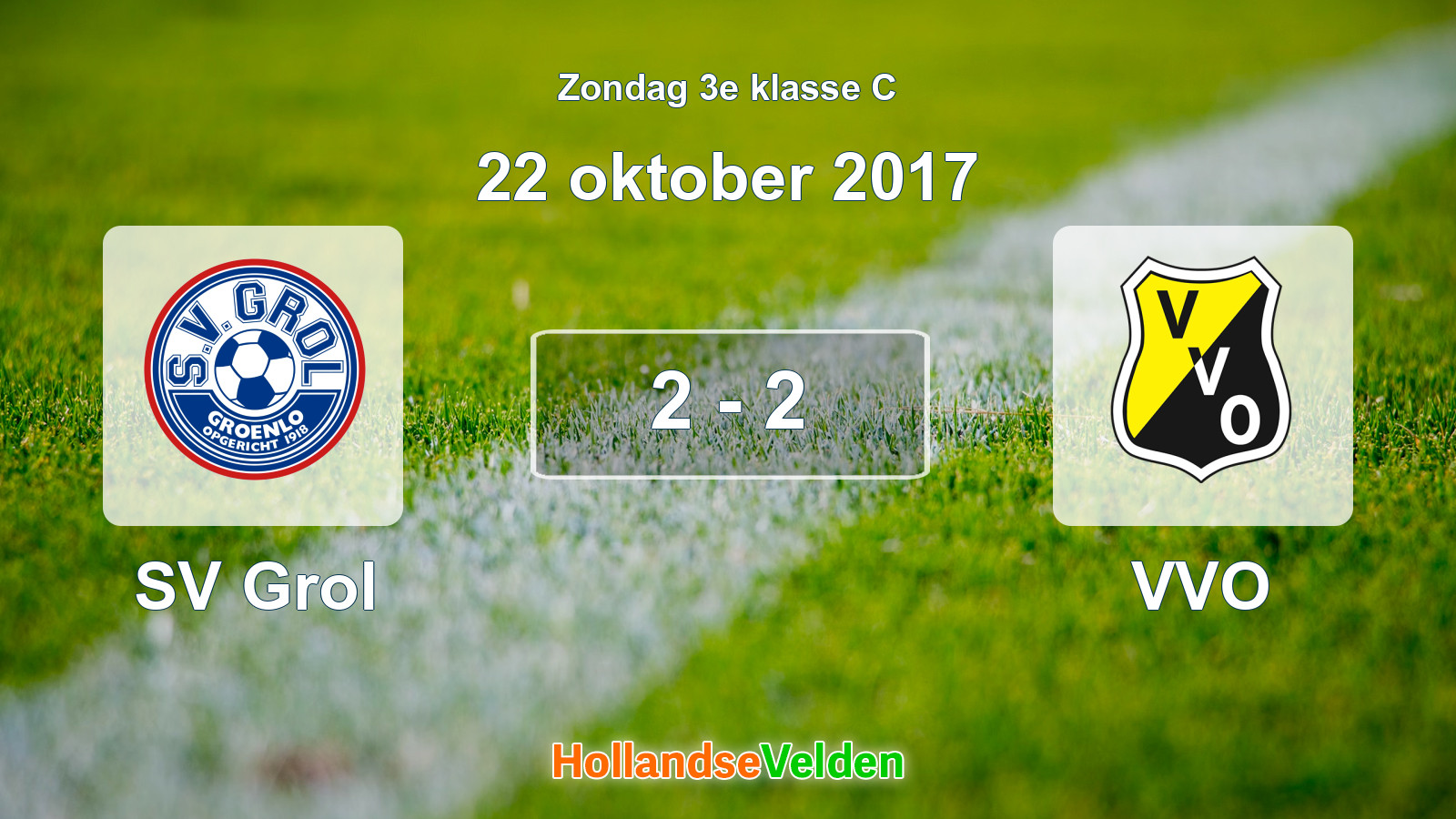 Gespeelde wedstrijd: SV Grol - VVO 2 - 2 (22 oktober 2017)