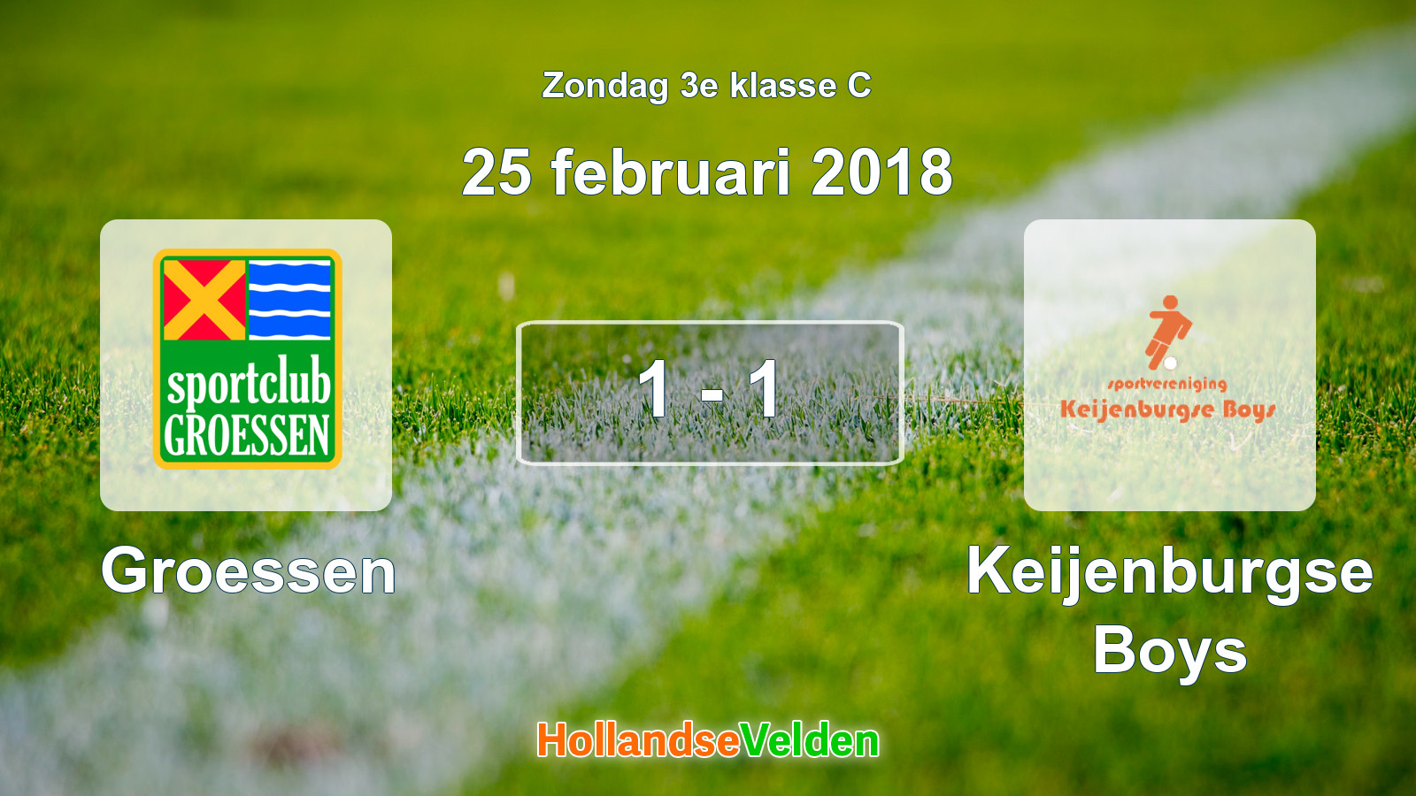 Gespeelde wedstrijd: Groessen - Keijenburgse Boys 1 - 1 (25 februari 2018)