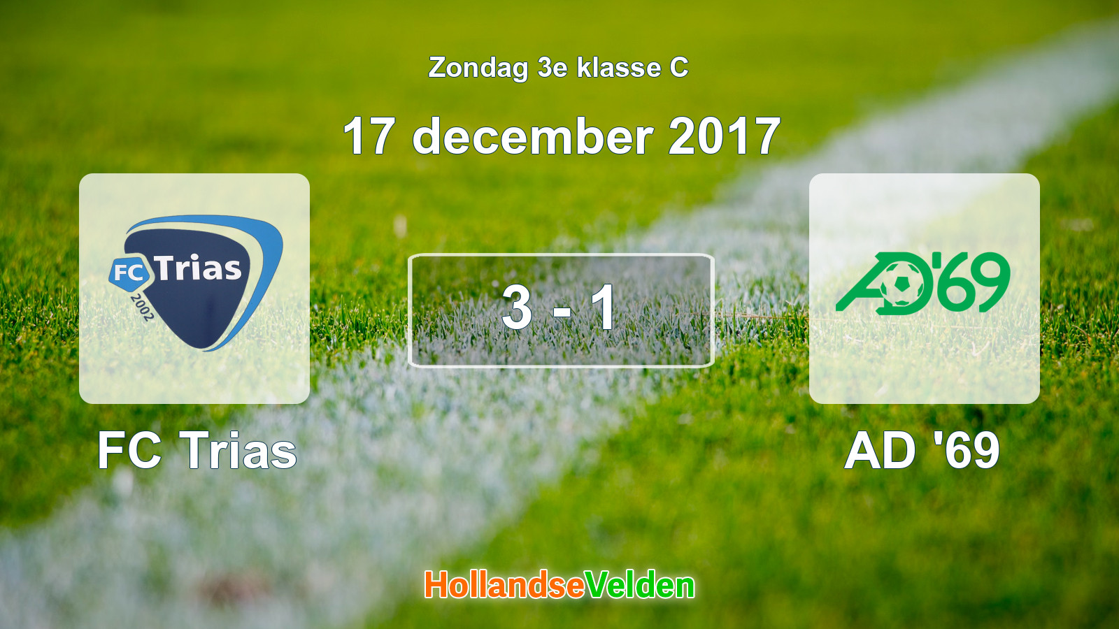 Gespeelde wedstrijd: FC Trias - AD '69 3 - 1 (17 december 2017)