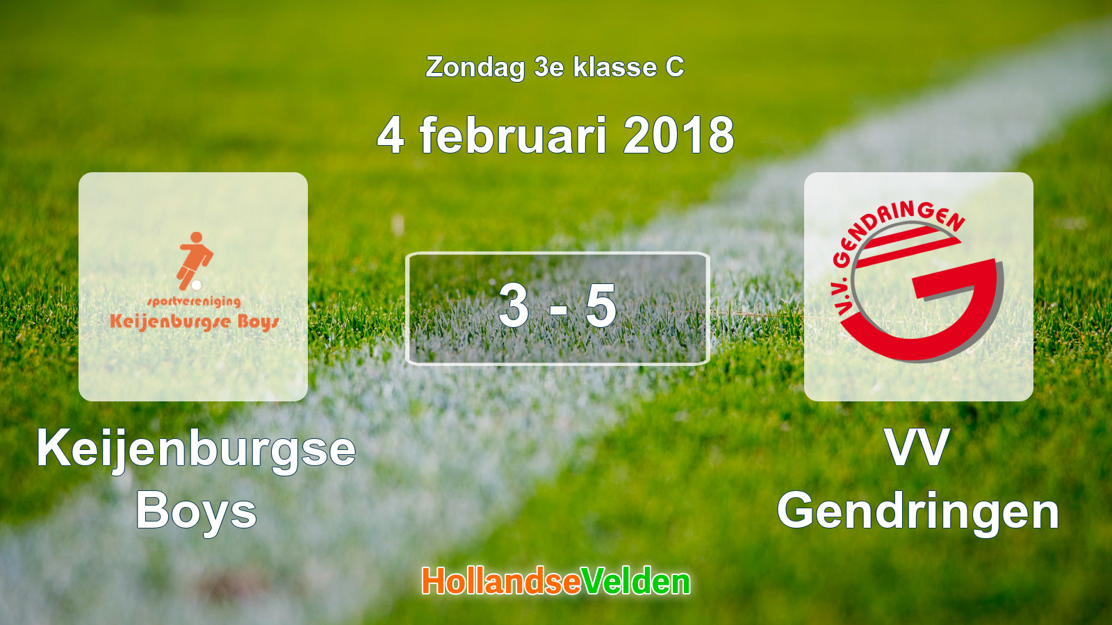 Gespeelde wedstrijd: Keijenburgse Boys - VV Gendringen 3 - 5 (4 februari 2018)
