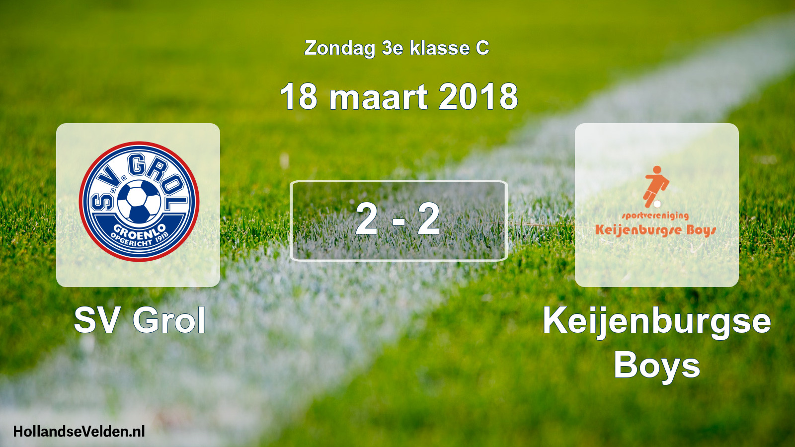 Gespeelde wedstrijd: SV Grol - Keijenburgse Boys 2 - 2 (18 maart 2018)