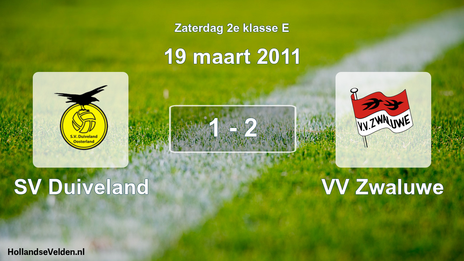 Gespeelde wedstrijd: SV Duiveland - VV Zwaluwe 1 - 2 (19 maart 2011)