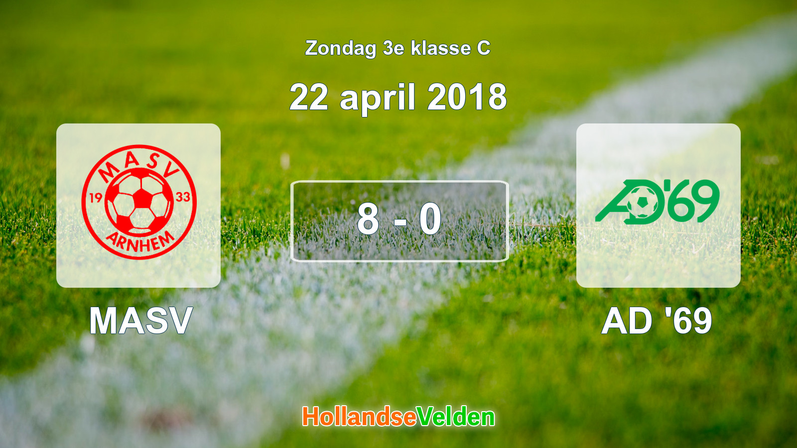 Gespeelde wedstrijd: MASV - AD '69 8 - 0 (22 april 2018)