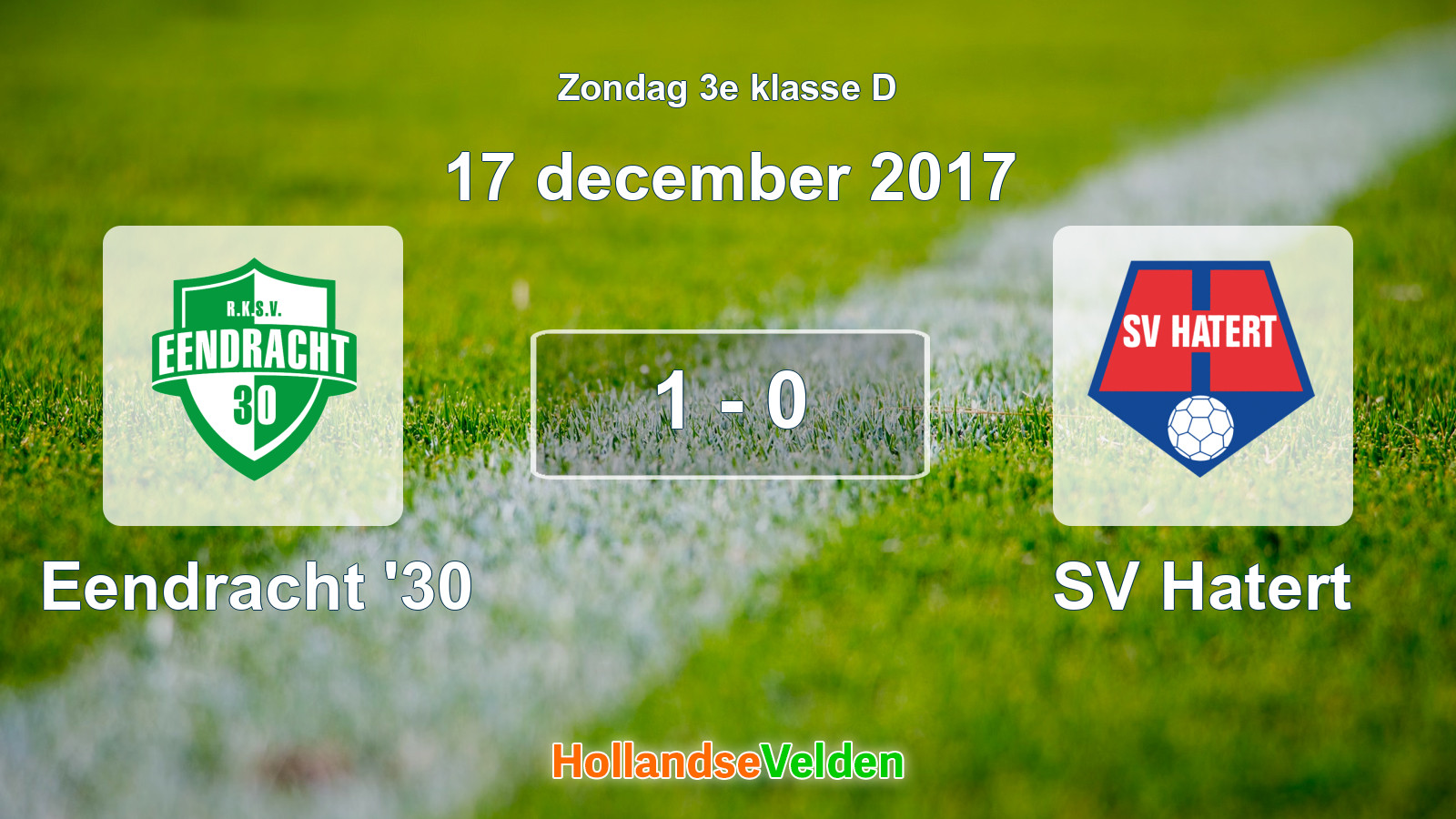 Gespeelde wedstrijd: Eendracht '30 - SV Hatert 1 - 0 (17 december 2017)