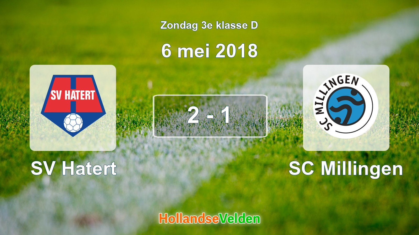 Gespeelde wedstrijd: SV Hatert - SC Millingen 2 - 1 (6 mei 2018)