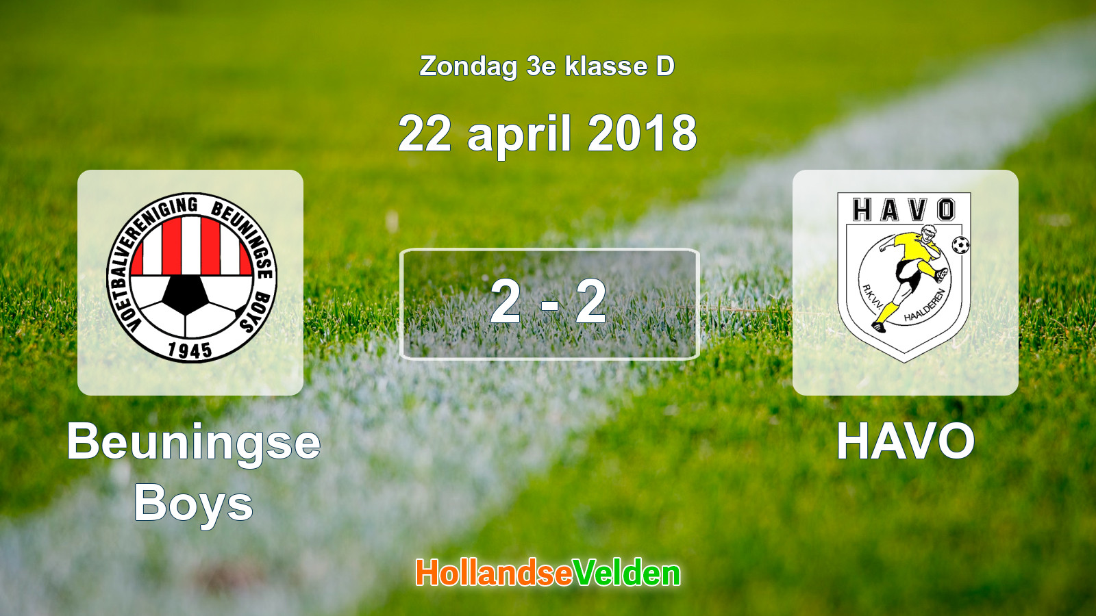 Gespeelde wedstrijd: Beuningse Boys - HAVO 2 - 2 (22 april 2018)