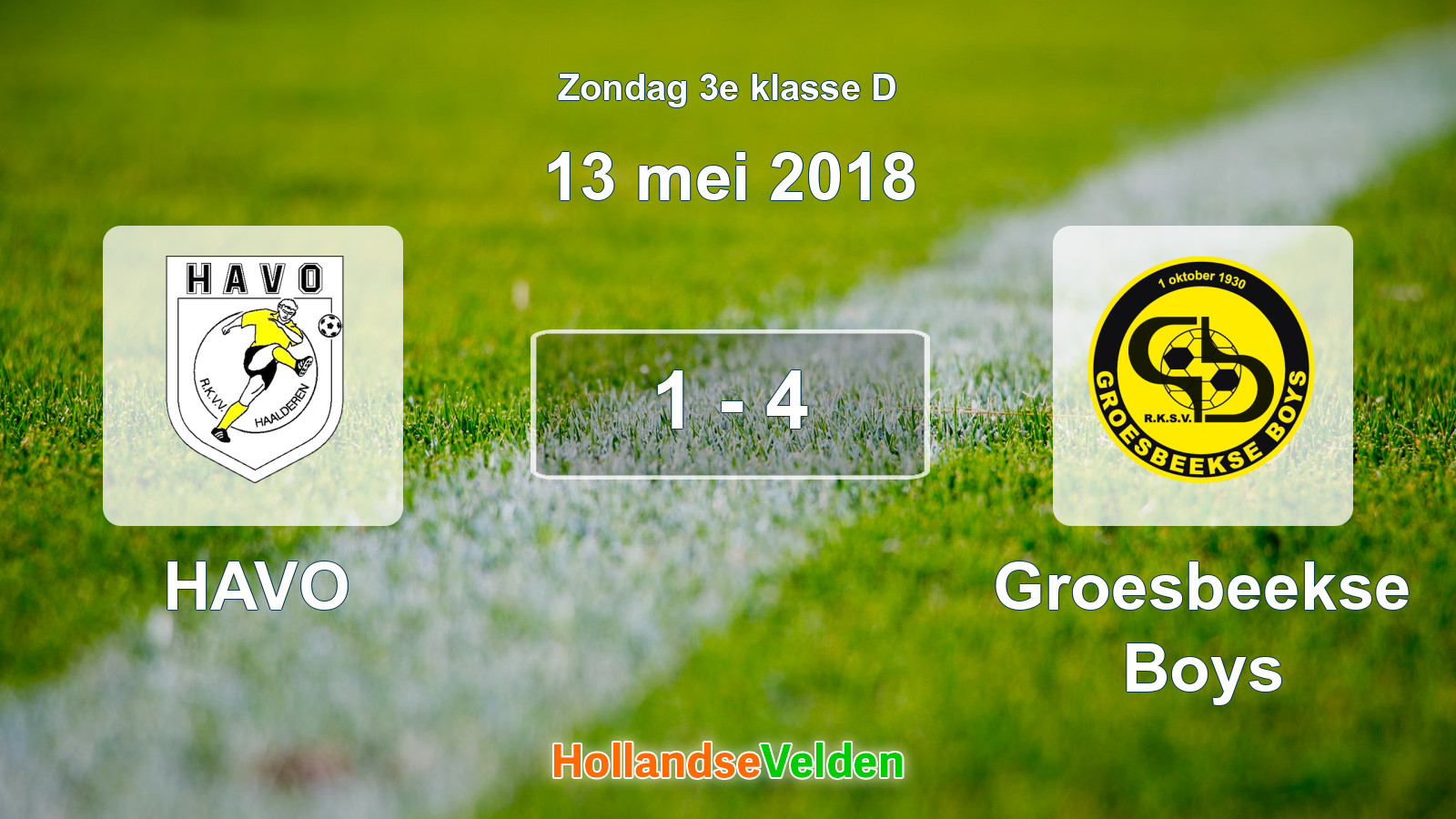 Gespeelde wedstrijd: HAVO - Groesbeekse Boys 1 - 4 (13 mei 2018)