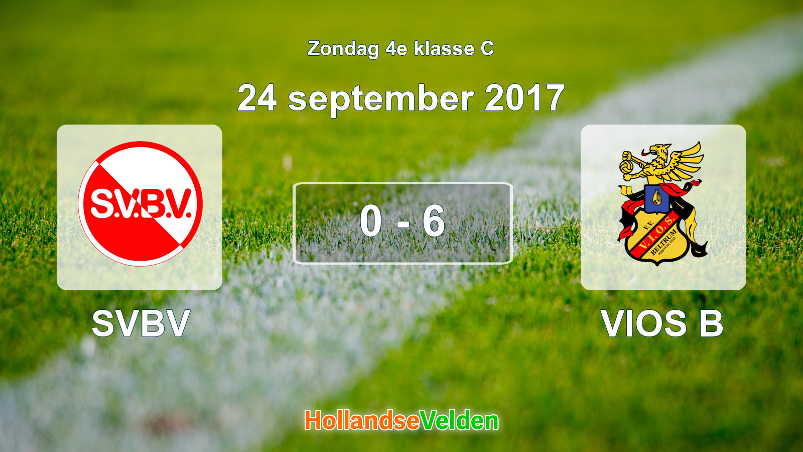 Gespeelde wedstrijd: SVBV - VIOS B 0 - 6 (24 september 2017)