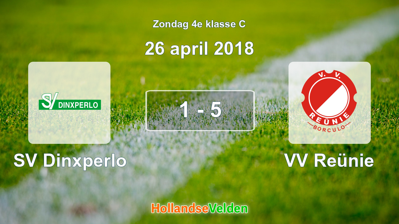 Gespeelde wedstrijd: SV Dinxperlo - VV Reünie 1 - 5 (26 april 2018)