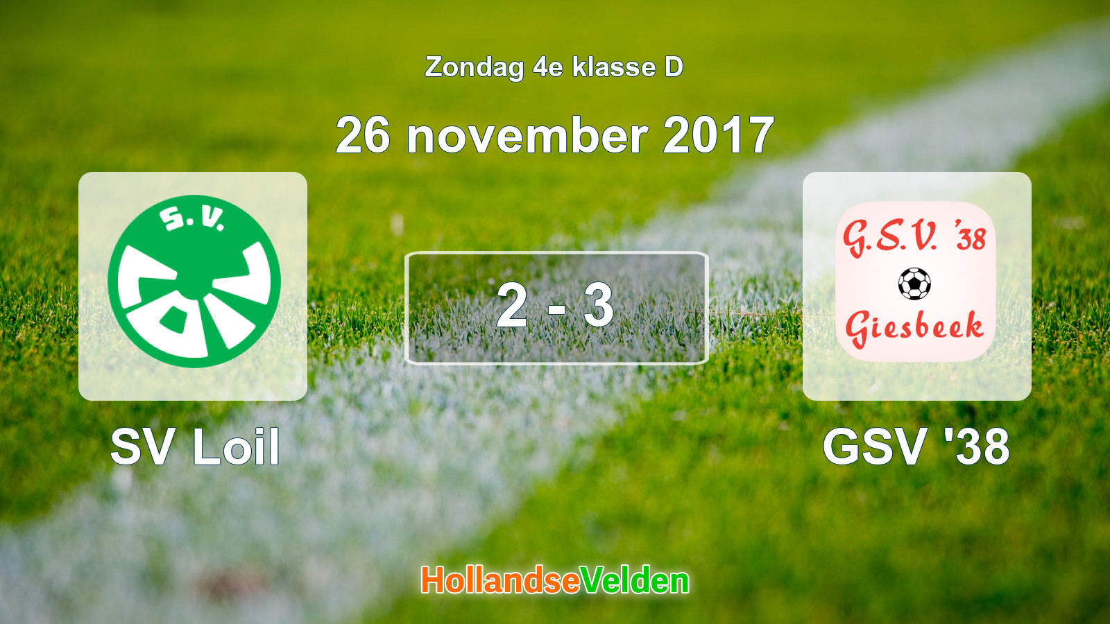 Gespeelde wedstrijd: SV Loil - GSV '38 2 - 3 (26 november 2017)
