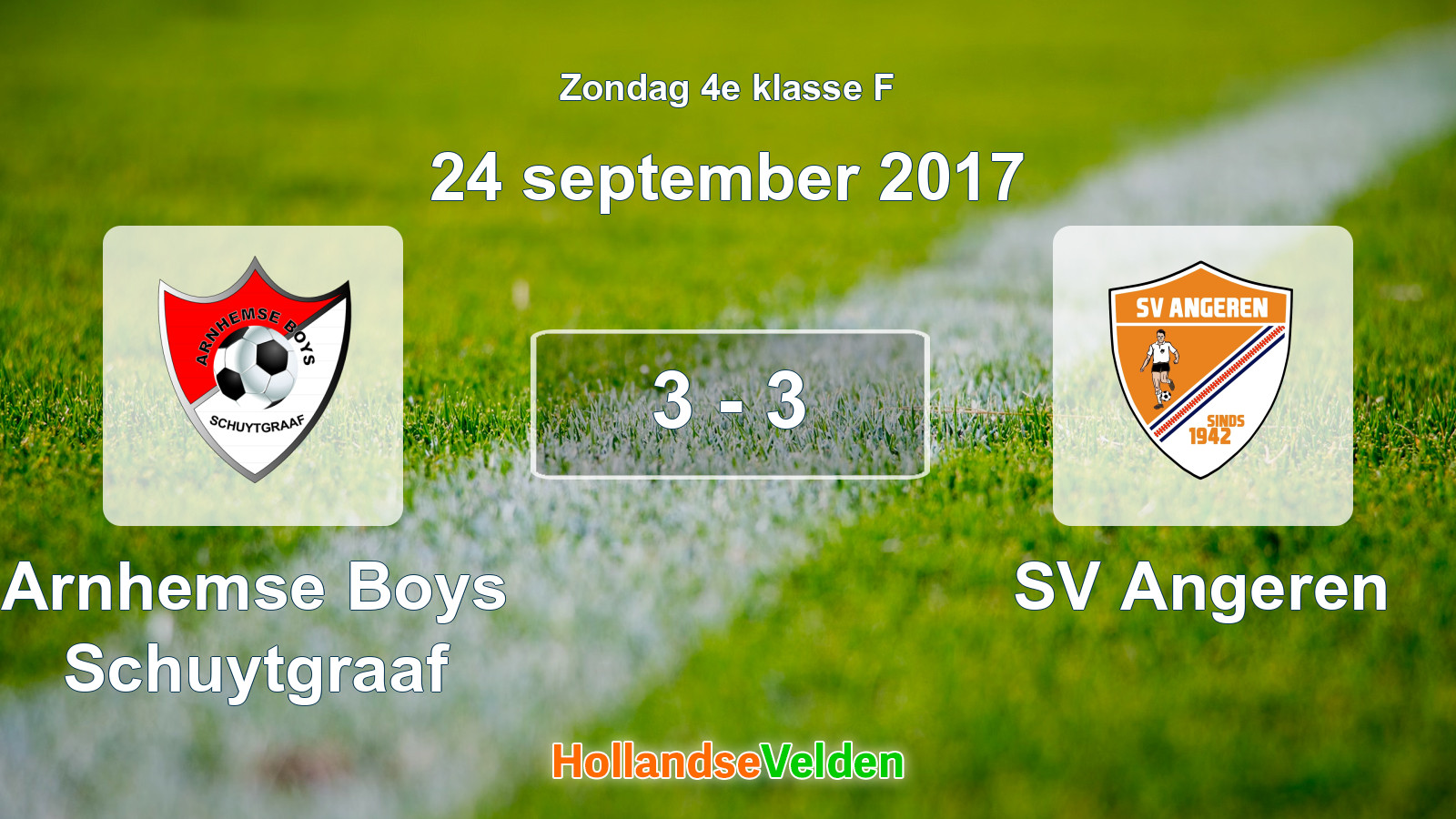 Gespeelde wedstrijd: Arnhemse Boys Schuytgraaf - SV Angeren 3 - 3 (24 september 2017)