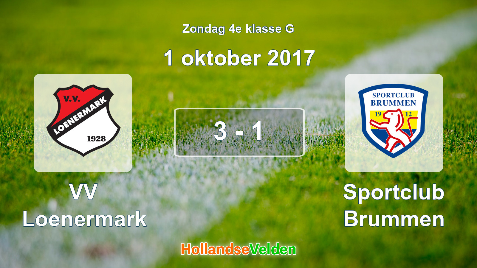 Gespeelde wedstrijd: VV Loenermark - Sportclub Brummen 3 - 1 (1 oktober 2017)