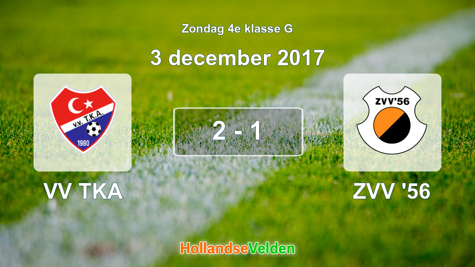 Gespeelde wedstrijd: VV TKA - ZVV '56 2 - 1 (3 december 2017)