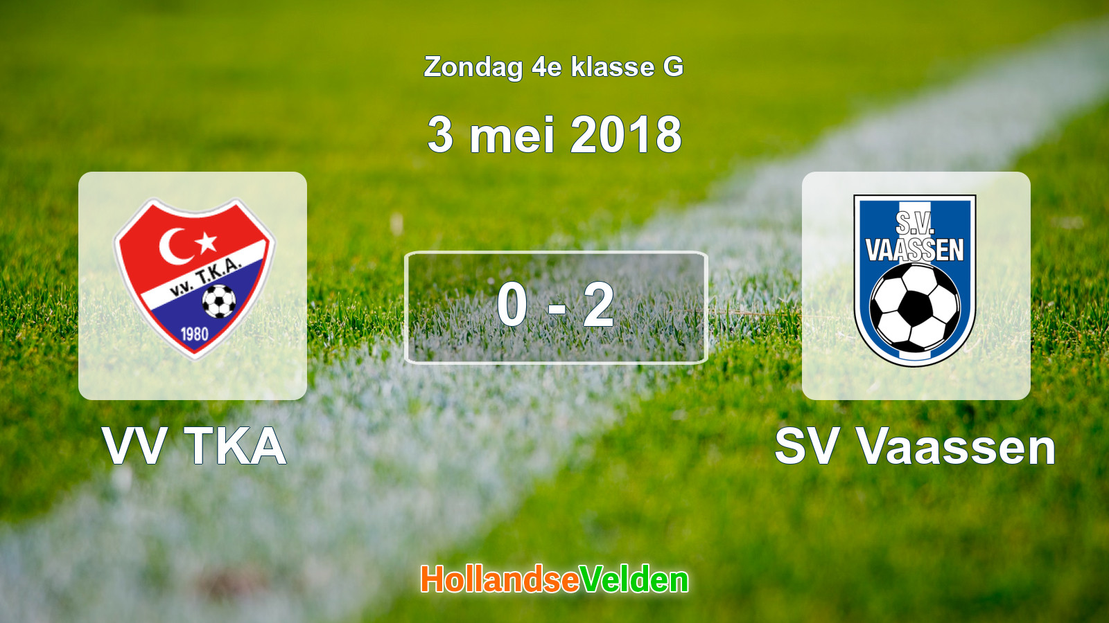 Gespeelde wedstrijd: VV TKA - SV Vaassen 0 - 2 (3 mei 2018)